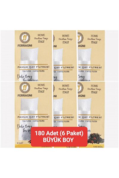 FERRAGNI Porcellana Firenze Çay Ve Kahve Filtresi 6 Paket (180 ADET) Büyük Boy