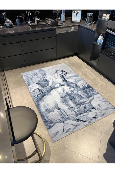Rugs Modern Halı Colorful Woven Base with Polar Bear Pattern Miravip658