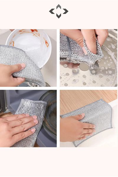 Hayveys home Double Layer Wire - Dish Cleaning Cloth - Scrubbing Wire - Washing Wire - Sponge