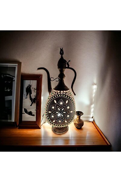 Alpha Tasarım Atölyesi İbrik Modeli Otantik Desenli Su Kabağı Lamba