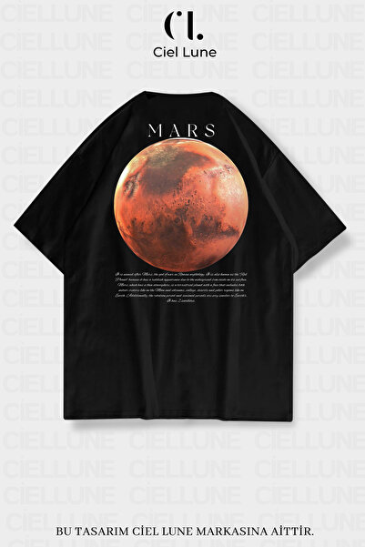 NEVERMIND Tricou oversize unisex, femei, bărbați, cu imprimeu Mars, design sp...