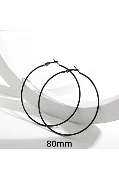 Nurella Bujiteri Black Medium Hoop Earrings