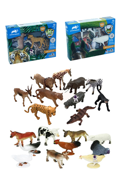cayenna Animal Planet Çiftlik Ve Vahşi Hayvanları Figürleri 20 Parça Set