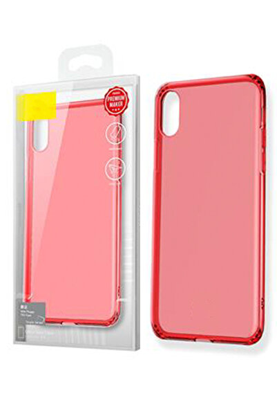 Fibaks iPhone X XS Compatible Transparent Ultra Thin Colorful Cover Case Simple