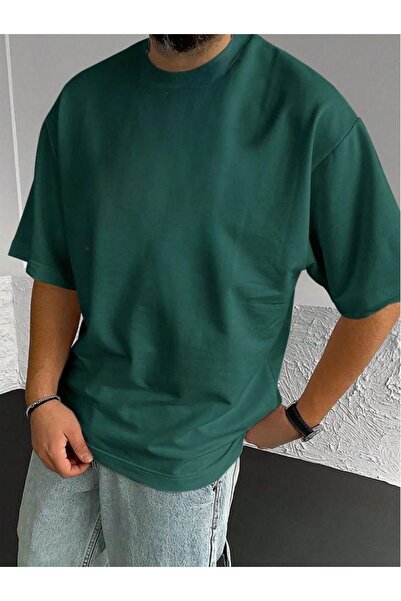 NO 601 Tricou supradimensionat verde rață Tricou supradimensionat unisex