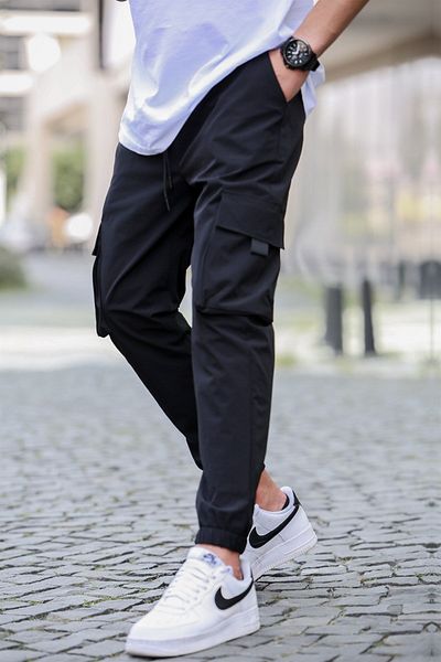 Madmext Jogginghose für Herren 5461 - Schwarze Cargotasche