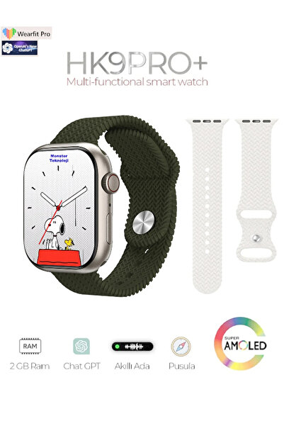 Marka Aksesuar HK9 PRO PLUS YENİ VERSİYON GELİŞMİŞ AMOLED EKRANLI AKILLI SAAT...