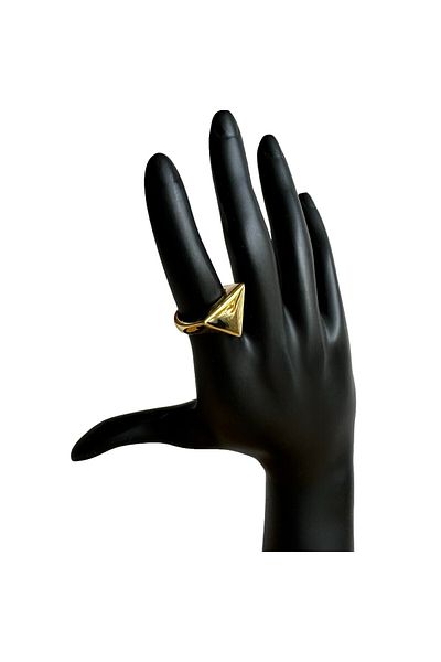 neslyaccessories Stainless Steel Triangle Model Ring