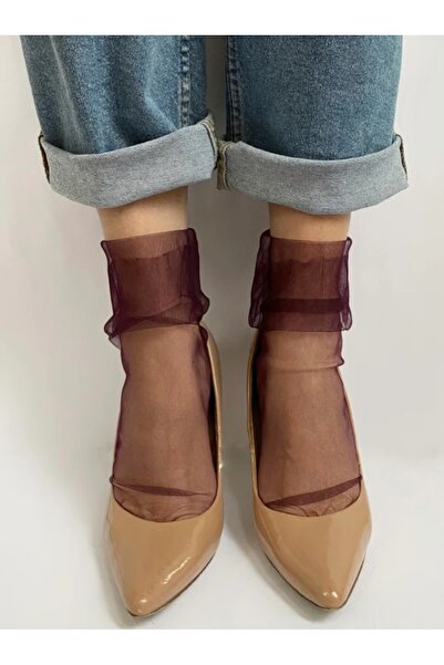 es moda shop Salsa Evening Dress Tulle Socks Brown