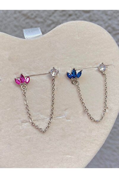 h&b design jewel Cerrahi Çelik 2 Li Zincir Detaylı Piercing