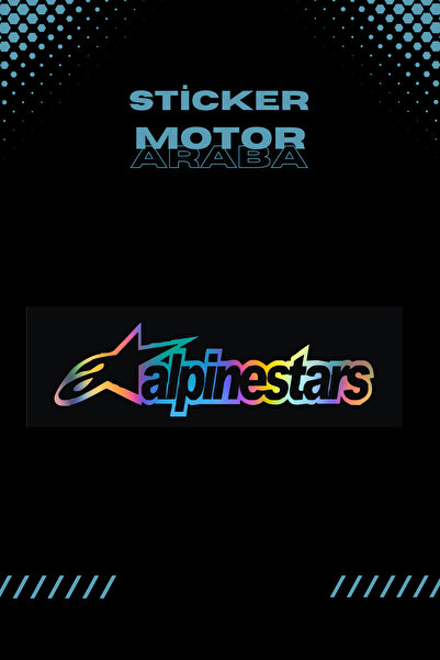 Banxtre Dekoratif Hologramlı  Alpinestars Sticker Araba-Motor-Kask için Etike...