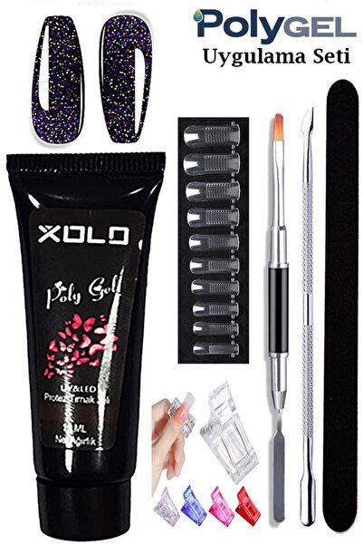 xolo Poligel Kalıcı Oje Uygulama Seti 7 Parça Trend Renkler Oje Polijel Akril...