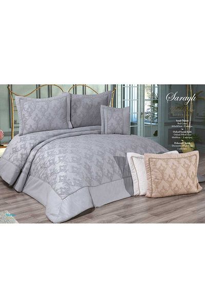 Çt Çeyizci Tekstil Double Bedspread 3 Pieces Bedspread Heavy Lace Dowry Bedspread