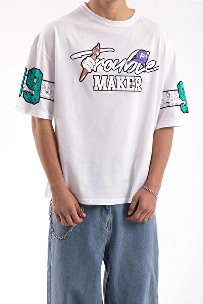 FUWEAR تي شيرت مطبوع عليه Trouble Bugs Bunny كبير الحجم للجنسين من New Season