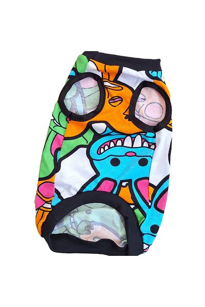 stylie Summer Rabbit Pattern Sleeveless Combed Cotton Cat Dog Clothing, Colorful