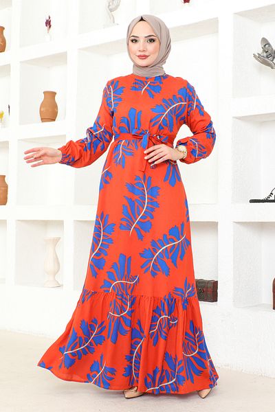 MSK Fashion Leaf Pattern Viscose Dress