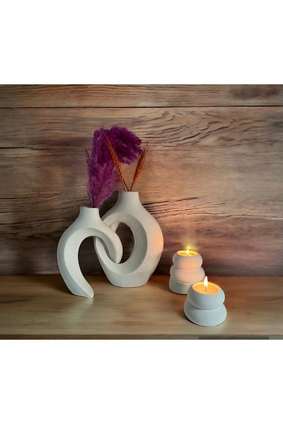 BLANJ Hobincan Design Dear Ivy Vase, Candlestick Set 22X16 & 17X14