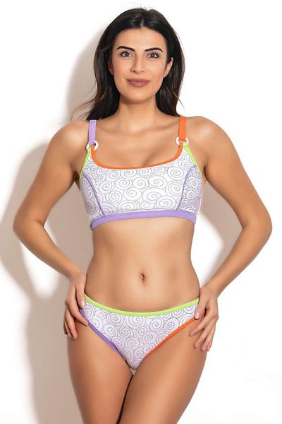 BADELİNA Women's Digital Patterned Strappy Bikini Set 3279