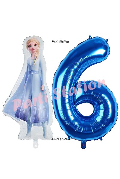 Parti Station Elsa Frozen Balon 6 Yaş Doğum Günü Set Frozen Karlar Ülkesi Kon...