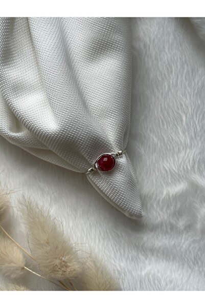 PelvedDesign خاتم سلكي قابل للتعديل مصنوع يدويًا من حجر Ceyt باللون العنابي