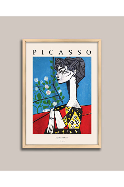 Vetro Design Picasso - Portret floral al lui Jacqueline Pictură înrămată