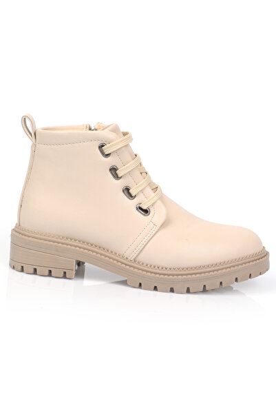 Capone Outfitters Μπροστινό κορδόνι, Πλαϊνό φερμουάρ, Κοντές γυναικείες μπότες Trak Sole