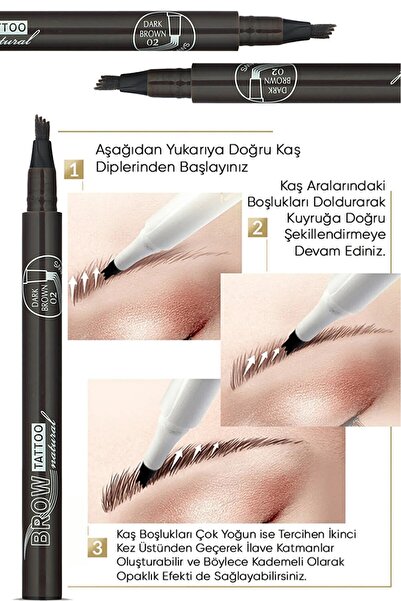 SEVRU Kaş Kalemi Doğal Görünüm Yeni Profosyonel Natural Kaş Dövme Kalemi Long Lastıng&waterproof No:02