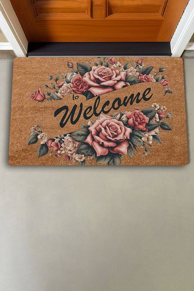 Valerine Life Red Trento Roses Welcome Door Mat 45x70cm