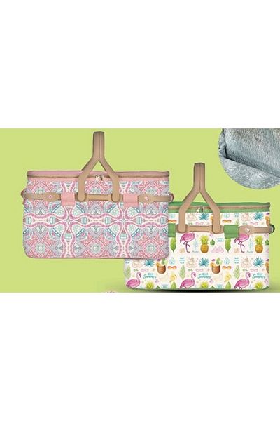 Kale Termos Green Flamingo Patterned Icemax Picnic Basket