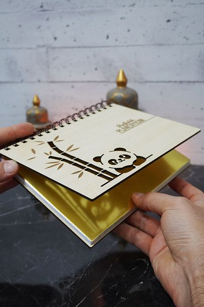 markcat Panda Design Ξύλινο Σημειωματάριο Προγράμματος - Αντιγραφή χωρίς ημερομηνία - Weekly Planner (UNLIMITED PLANNER) A5