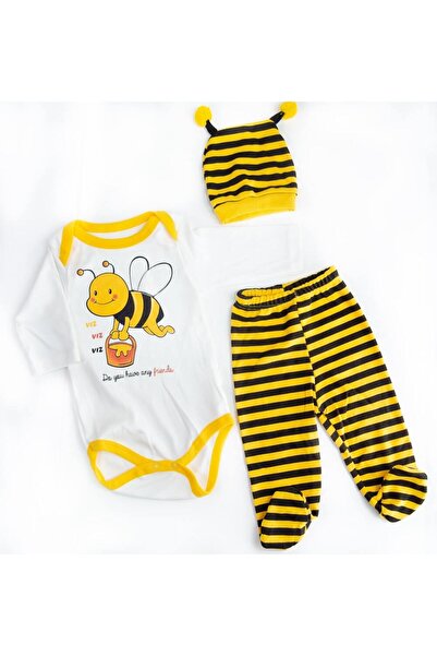 minibird baby Unisex Bebek 3 Lü Zıbın Takımı