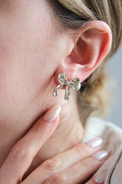 AURRARİ Gümüş Kaplama Minimal Fiyonk Küpe