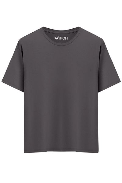 Rich Men's 100% Cotton Oversize T-Shirt Basic Crew Neck Short Sleeve T-Shirt