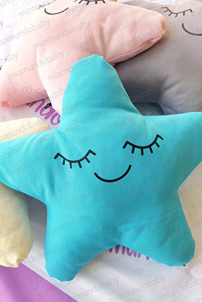 Miomundo Bebek/çocuk Üçlü Yastık Seti Dekoratif Uyku Arkadaşı Mavi Süs Yastıkları Üçlü Kombin