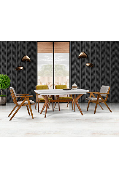 Mobilya Dükkanım Petra Masa & Layla Sandalye Takımı HDR1213 - MD