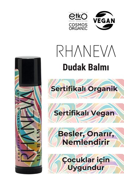 RHANEVA Lip Balm, Organic and Vegan Certified, 6 Ml