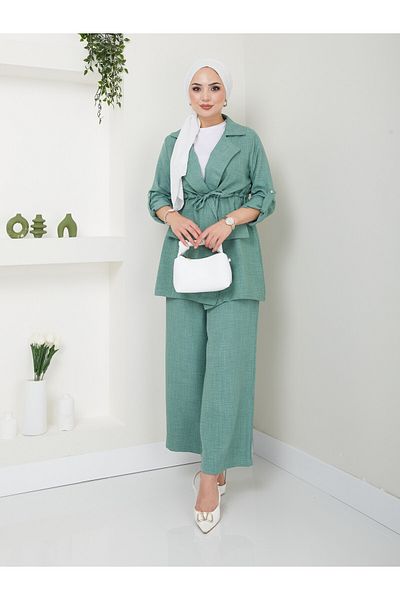 VOLT CLOTHİNG Leinen-Damenset – mit Jacke