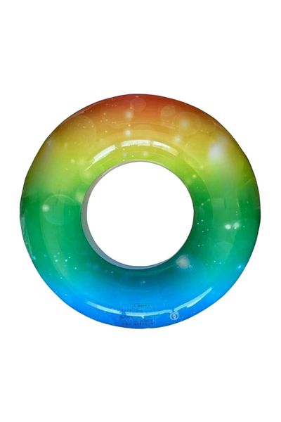 TUENGİ STORE Colorful Rainbow Bagel Inflatable Sea Pool Children's Ring 60 cm