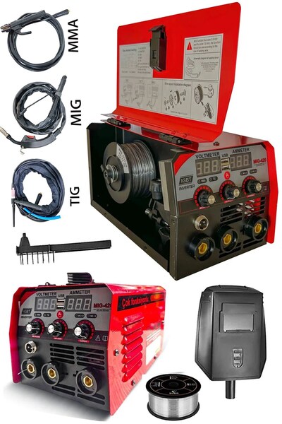 STAXX POWER Yeni Nesil 3'ü 1 Arada MIG +  İnverter +TIG 3 Fonksiyonlu Gazsız Gazaltı Dijital Ekran  + Top Tel