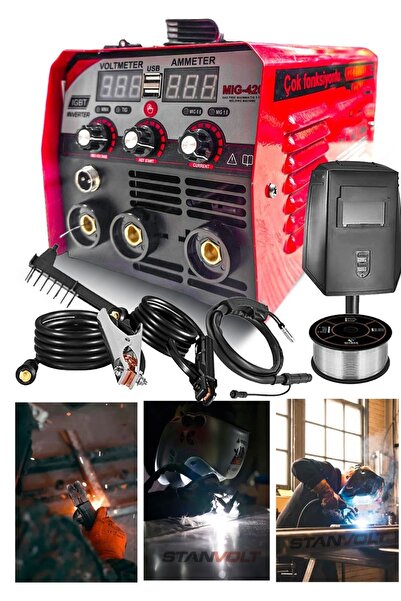 STAXX POWER 3'ü 1 Arada MIG +  İnverter Kaynak +TIG 3 Fonksiyonlu Gazsız Gazaltı Dijital Ekran  + Kaynak Teli