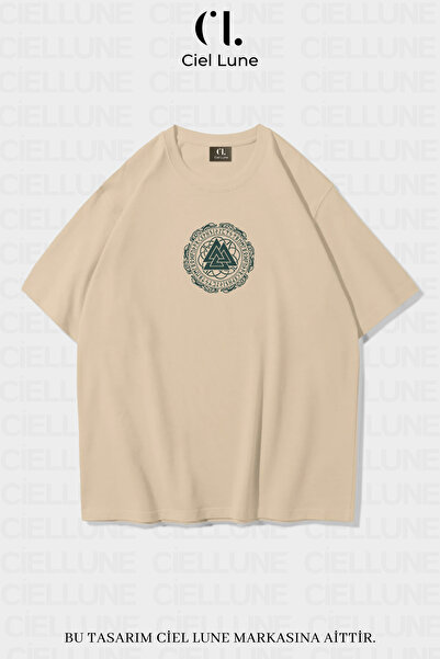 NEVERMIND Tricou oversize unisex - Imprimat Valknut și Vegvisir, Design Special