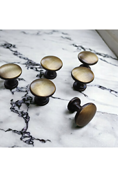 Dizaynhouse Dolap ve Çekmece için Zarif Düğme Kulp Yuvarlak Model Krom,Bakır,Gold,Eskitme ve Siyah Mantar Kulp