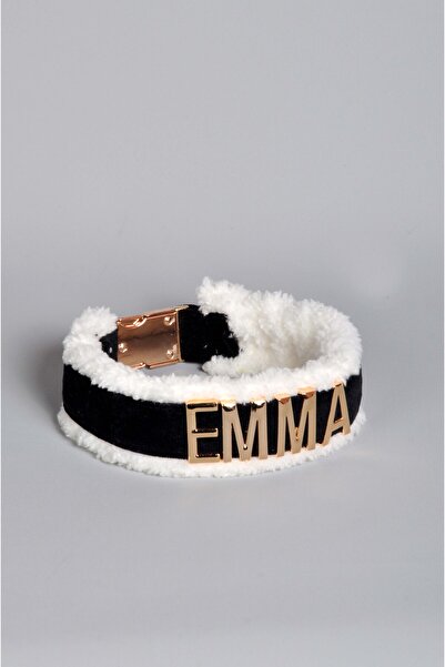 Pawsim İsimli Köpek Tasması ( SADECE TASMA ), İsime Özel Köpek Tasması , Peluş Köpek Tasması , SİYAH