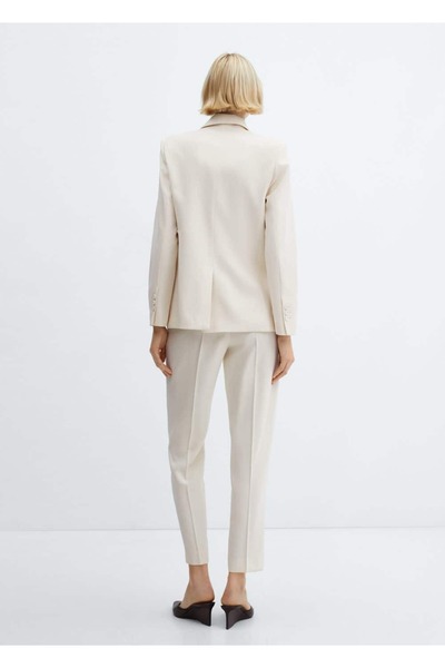 MANGO Woman Düz kesim kumaş pantolon