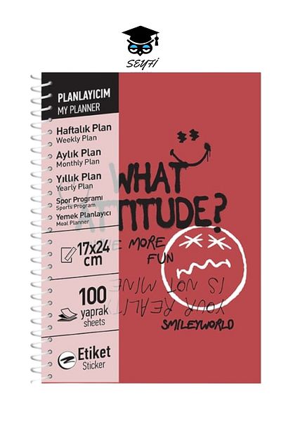 SEYFİKİRTASİYE 17x24 CM 100 SHEETS PLANNER NOTEBOOK STICKER MONATARY WEEKLY YEARY FOOD PLANNER HARD COVER WIRE