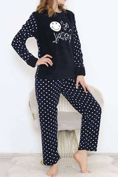 ysrozrgyim Polar Plush Set Navy Blue Polka Dot