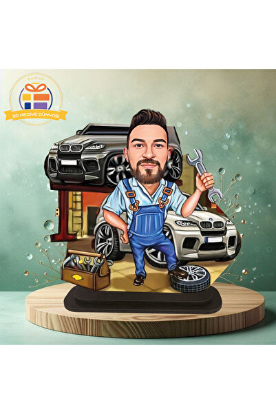 3D Hediye Dünyası otomobil tamir ustası karikatürü biblo hediye  3d masa üstü...