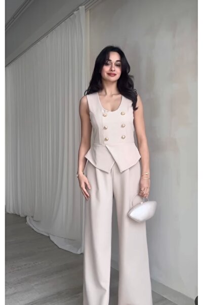 şems fashion new season suit-like maxi length jumpsuit