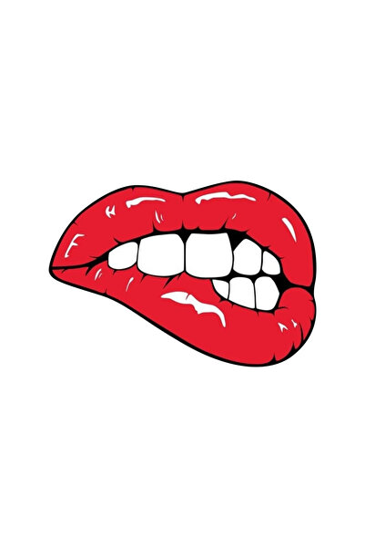 HMNL 12 x 8 cm Dudak Isırık Sticker Motor Araba Kask Laptop Sticker