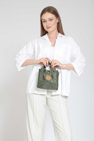 Street Bag Bera Woman - Geantă de umăr etnică boemă, dimensiune mică, culoare kaki solidă, cadou de călătorie zilnică